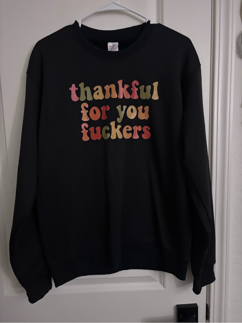 Halo Black Crewneck Sweatshirt with Multicolor Retro Text